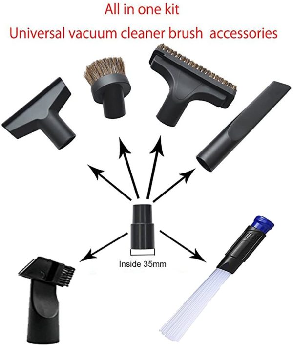 7 Pcs Universal Vacuum Attachments Accessories Cleaning Kit Brush zzle Crevice Tool Dust Cleaner for 32mm and 35mm Standard Hose - Image 2