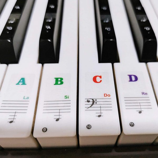 Piano Keyboard Notes Stickers, Removable Music Piano Key Stickers for White and Black Keys(49/61/54/88 Key Keyboards), Keyboard Accessories for Kids Beginners Piano Practice Learning - Image 6