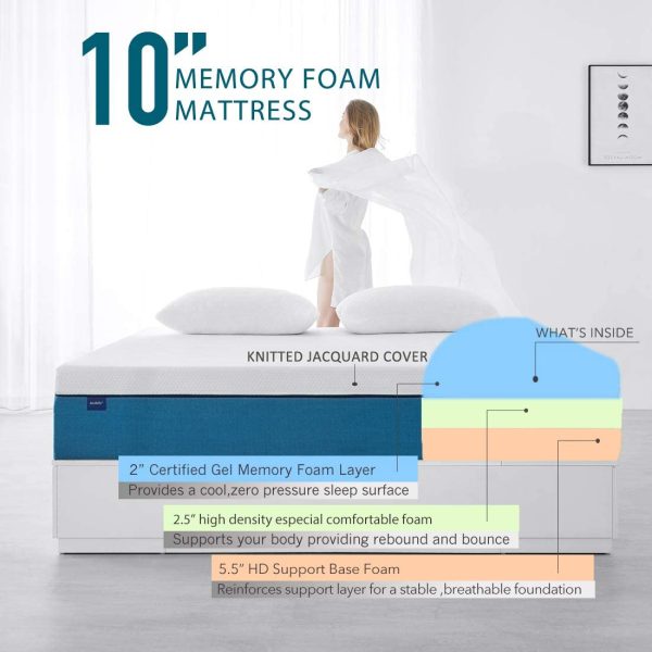 Twin Size Mattress,10 inch Gel Memory Foam Mattress with CertiPUR-US Certified Foam Mattress Premium Support Medium Firm Twin Bed Mattress in a Box or Sleep Cooler & Pressure Relief - Image 5