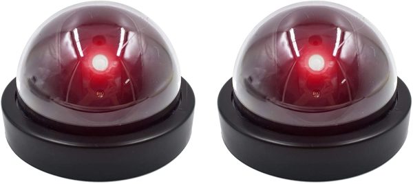 2 Pack Fake Security Camera,Dummy Security Camera Monitor w/Flashing Red Light for Night, Simulated Camera Surveillance Recording LED for Home Business Outdoor Indoor - Image 3