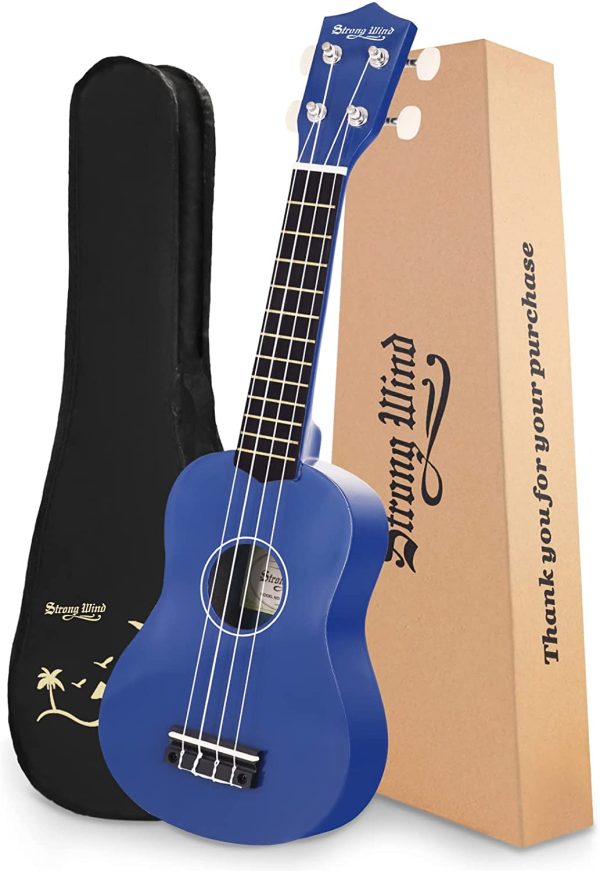 Strong Wind Soprano Ukulele 21 inch Beginner Uke Hawaii Kids Guitar With Gig Bag For Kids Beginners Students (Blue) - Image 4