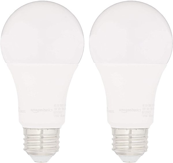 Amazon Basics 100W Equivalent, Daylight, Dimmable, 10,000 Hour Lifetime, A19 LED Light Bulb | 2-Pack - Image 5