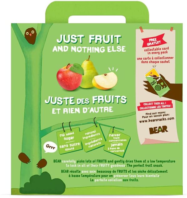 BEAR Fruit Rolls, 5 Packs of 2 Rolls per Box - Healthy Fruit Snack, Apple Flavour, 100 Gram - Image 4