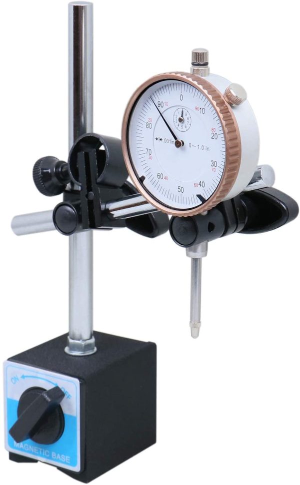 Accusize Industrial Tools 0-1 inch x 0.001 inch Dial Indicator with Magnetic Base Set, 60 Kg Capacity, Eg00-1038 - Image 4