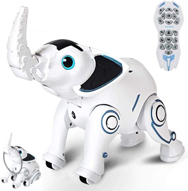 WomToy Remote Control Robot Elephant Toy, RC Robotic Elephant Toys Singing Dancing Interactive Children Toy Early Educational Imitates Animals for Boys&Girls, Christmas Gifts for Kid Age 1-12 Years Old