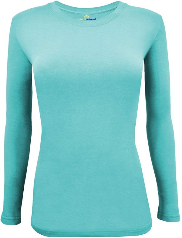 Natural Uniforms Women's Long Sleeve Underscrub Stretch T-Shirt Scrub Top - Image 4