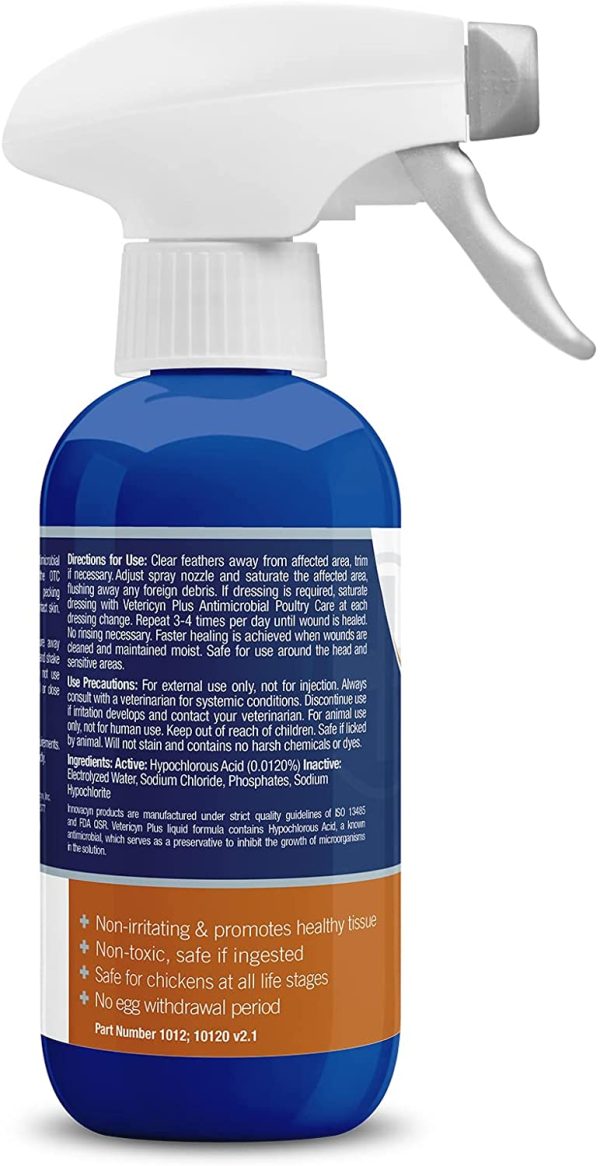 Vetericyn Plus Antimicrobial Poultry Care Spray | Wound Spray for Chickens and Other Bird Species ??Non-Toxic ??No Antibiotics ??Made in The USA ??8-Ounce - Image 3