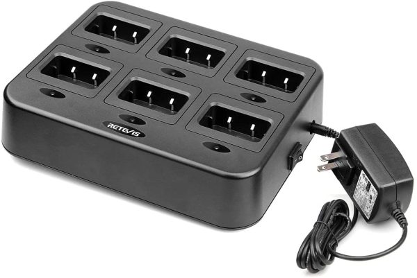 RT27 Walkie Talkies 6-unit Multi-charger Rapid Six-Way Charger Station for  RT27 RT27V Two Way Radio or Batteries(1 Pack) - Image 3