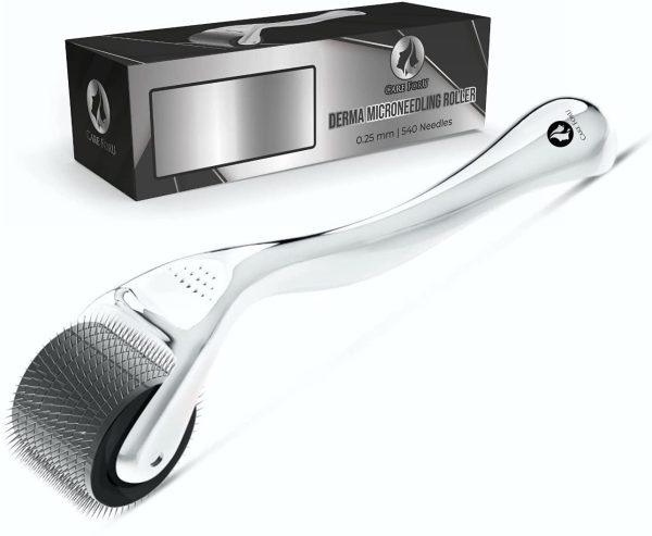 Derma Roller with 540 Titanium Needles 0.25mm, Microneedling Roller for Beard Growth, Scarring and Face Skin Rejuvenation (Silver, Storage Case Included) - Image 8