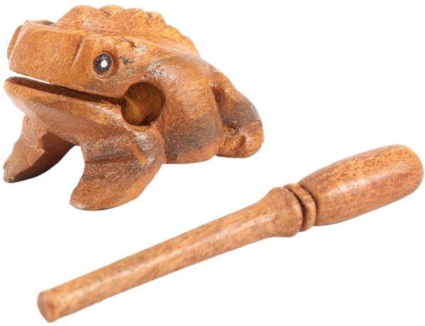 Wood Frog Guiro Rasp Thailand Hand Carved Wooden Frog Guiro Rasp Croaking Sound Toy Musical Instrument Tone Block Natural Finish Five sizes(#1) - Image 9