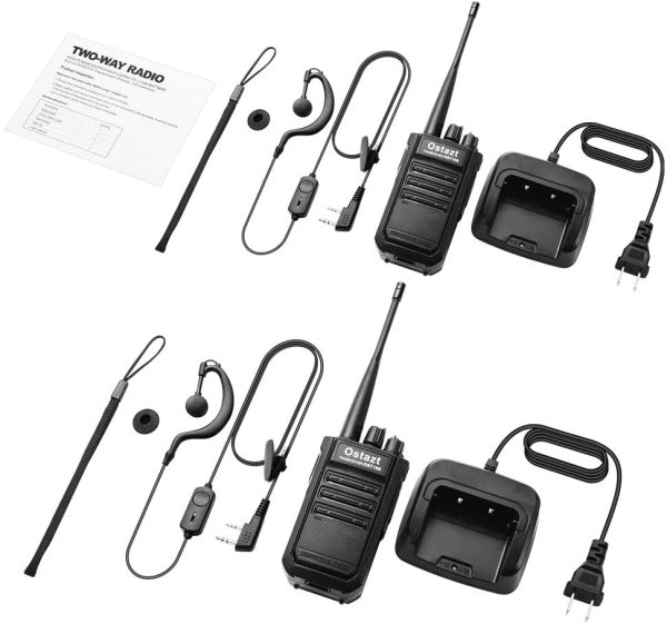 Walkie Talkie Rechargeable 2 Pack Portable Handheld 2 Way Radio Set Long Range for Adults with Earpiece - Image 4