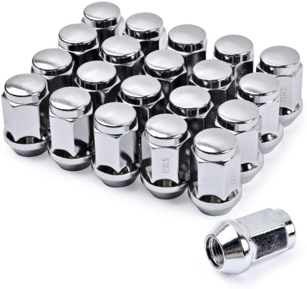 M12x1.5 Lug Nuts - for 2006-2019 Ford Fusion, 2000-2019 Ford Focus, 2001-2019 Ford Escape Aftermarket Wheel - 20pcs Chrome Closed End Solid Lug Nuts - Image 3