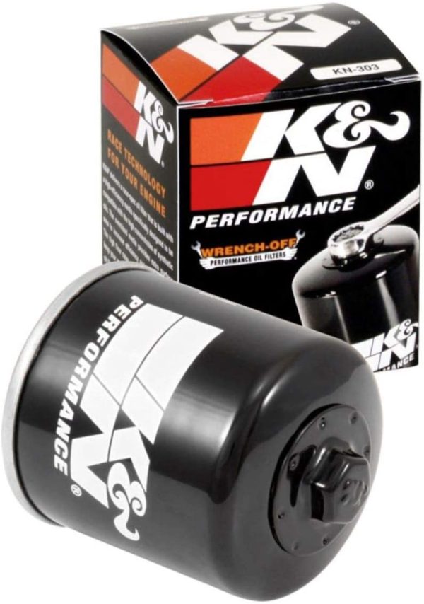 K&N KN-303 Motorcycle/Powersports High Performance Oil Filter, Black, Fitment - Image 2