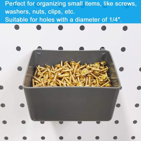 Pegboard Hooks Assortment, Plastic Bins, Peg Locks, for Organizing Tools, 140pcs - Image 5