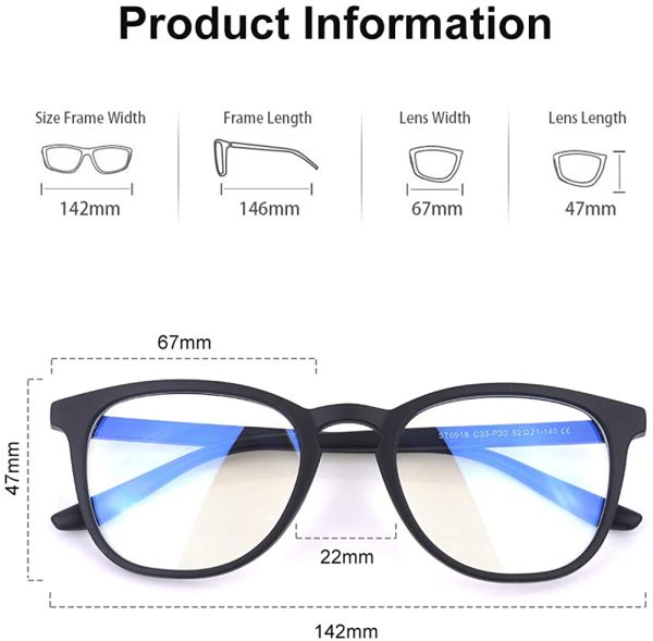 Ollrynns Blue Light Blocking Glasses Anti Eye Strain Computer Gaming Glasses for Women Men Transparent Lens Eyewear OLL5025 - Image 2