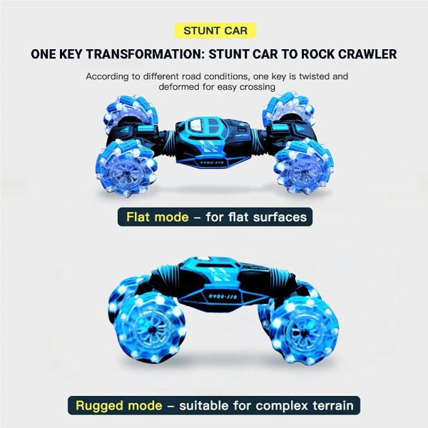 Transforming Monster Truck Toy - 1:16 Giant RC Monster Truck Transforming Into Stunt Car - Large Monster Truck Toys - 4WD Rock Climber with 360?? Rotation ?C Hand-Sensing Monster Trucks for Boys, Girls - Image 4