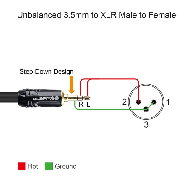 (1/8 Inch) 3.5mm to XLR Cable (XLR to 3.5mm Cable) Male to Male 3 Feet - Image 4