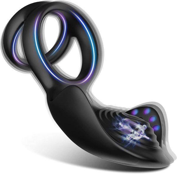 Vibrating Cock Ring with Taint Teaser, SENSIVO Dual vibrating Penis Ring with 10 Powerful Vibration Enhancing Erection Sex Toy for Men Couple Prostate Massager - Image 7