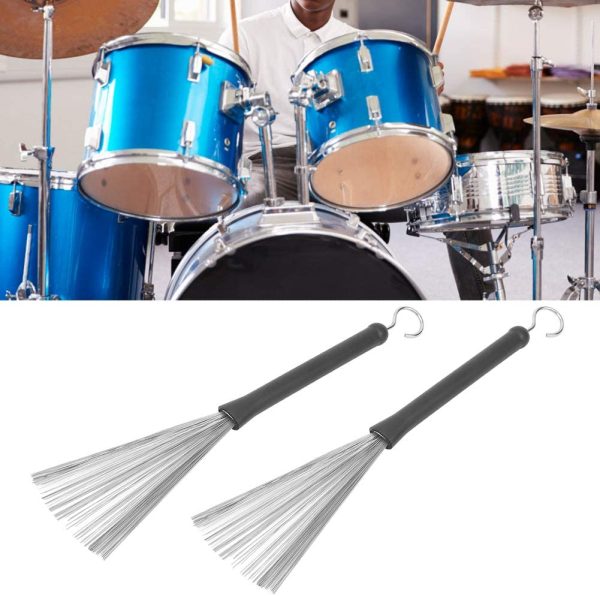 1 Pair Retractable Drum Wire Brushes Drum Stick Brushes for Jazz Folk Rock Band - Image 8