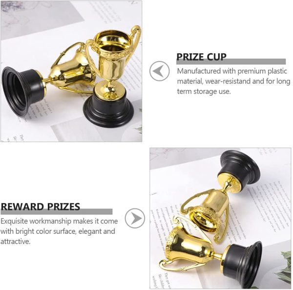 NUOBESTY Plastic Gold Trophies Gold Cup Trophy Kids Competition Prize Cups for Party Celebrations, Award Ceremony and Appreciation Gift 12pcs - Image 3