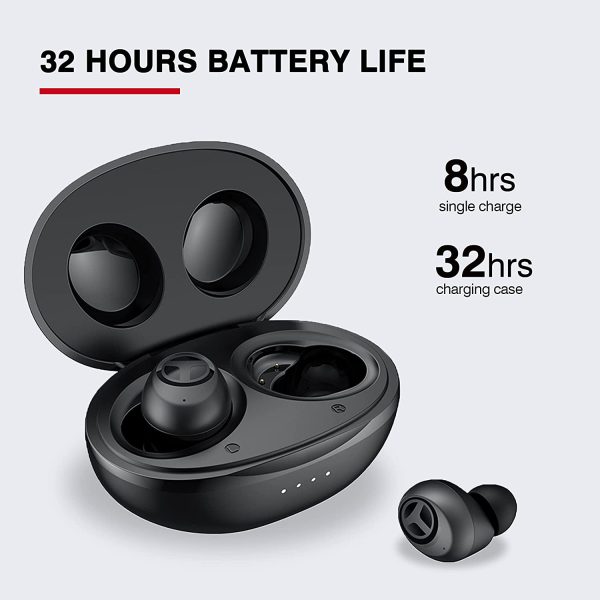 Upgraded  T10 Wireless Earbuds, 12mm Driver with Premium Deep Bass, Low Latency Game Mode, IPX7 Waterproof, Bluetooth 5.1 in Ear Headphones and Fast Charging, Black - Image 2