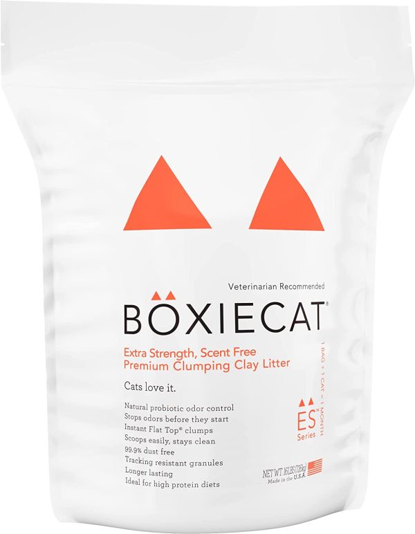 Boxiecat Extra Strength Premium Clumping Cat Litter - Clay Formula - Scent Free Multicat - Ultra Clean Litter Box, Probiotic Powered Odor Control, Hard Clumping Litter, 99.9% Dust Free - Image 2