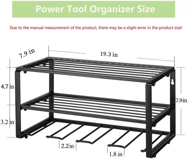 RUN.SE Tool Organizers, Drill Organizer Cabinet Wall Rack, Electric Drill Storage Rack, Power Tool Organizer , Suitable for Garage Home Workshop Shed - Image 7