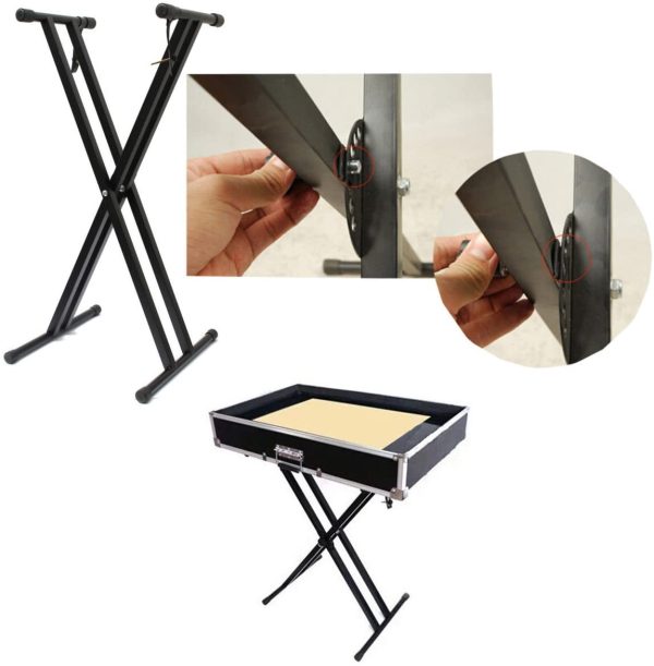 Kunova Pre-Assembled Music Musical Classic Double X Keyboard Stand, Ready to use, No Assemble Needed - Image 2