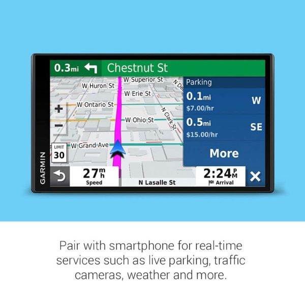 Garmin DriveSmart 65 & Traffic: GPS Navigator with a 6.95?? Display, Hands-Free Calling, Included Traffic alerts and Information to enrich Road Trips - Image 2