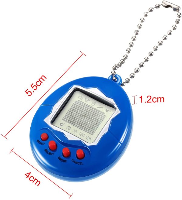 Skylety  Pieces Virtual Electronic Digital Pets Keychain Game Keyring Electronic Toys Nostalgic Virtual Digital Pet Retro Handheld Game Machine ( Pieces, Rose Red, Yellow, Blue) - Image 6