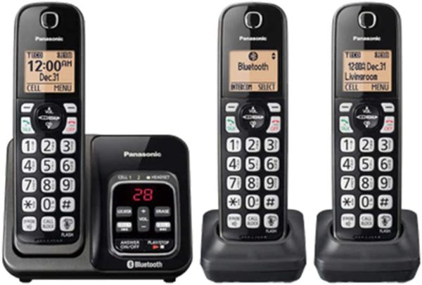 3 Hand Set DECT 6.0 Digital Phone System with Link2Cell - Bluetooth - Remote Voice Assist to Siri, Google Now