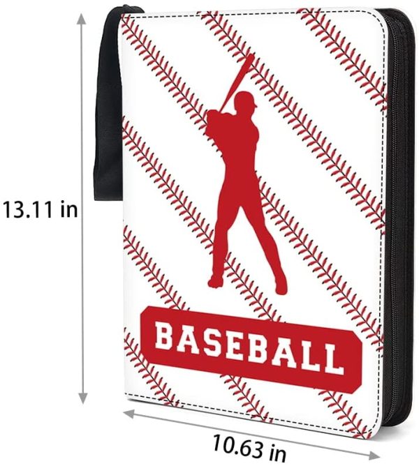 Baseball Card Binder for Baseball Trading Cards, FOME 9 Pockets PU Leather Card Binder Holder with Removable 50 Sheets Holds up to 900 Cards Fit for Baseball Football Cards Pokemo YuGiOh Cards - Image 2