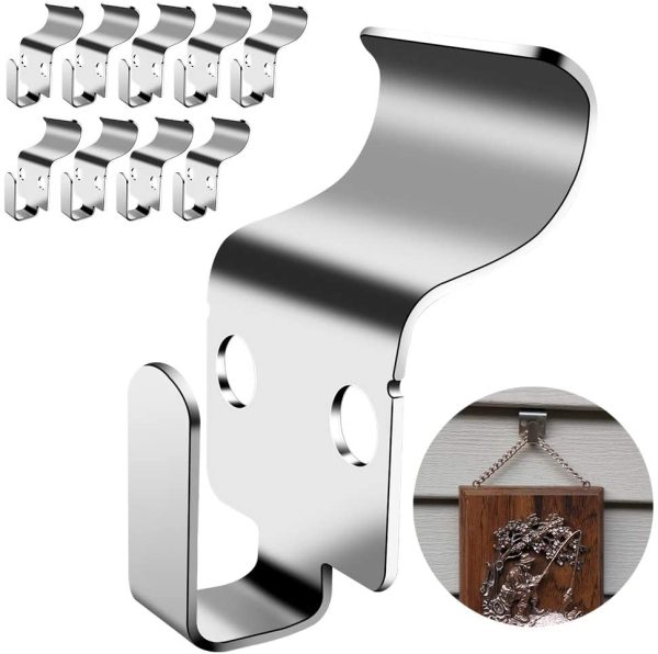 No-Hole Vinyl Siding Hooks - Heavy Duty Stainless Steel No-Hole Hanger Easy and Quick Solution to Hang Decorative Items on Your Vinyl Siding for Events & Holiday Decorating (10 Pack) - Image 5