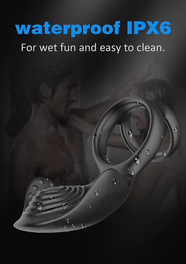 Vibrating Cock Ring with Taint Teaser, SENSIVO Dual vibrating Penis Ring with 10 Powerful Vibration Enhancing Erection Sex Toy for Men Couple Prostate Massager - Image 3