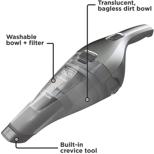 BLACK+DECKER HNVC220BCZ01 Hand Vacuum, Dark Grey - Image 4