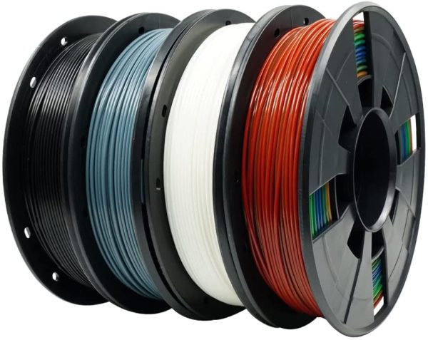 VOXELAB 3D Printer Filament, 1.75mm PLA Pro (PLA+)/PETG Pro Filament, Dimensional Accuracy +/- 0.02 mm, 3D Printing Material 1kg/ Spool (4 Colors Bundle)