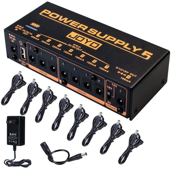 JOYO Built-in 4400mAh Rechargeable Battery Guitar Effect Pedal Power Supply 8 Outputs 9V 12V 18V (100mA, 500mA) Jacks & 5V/1A USB Port (JP-05) - Image 2