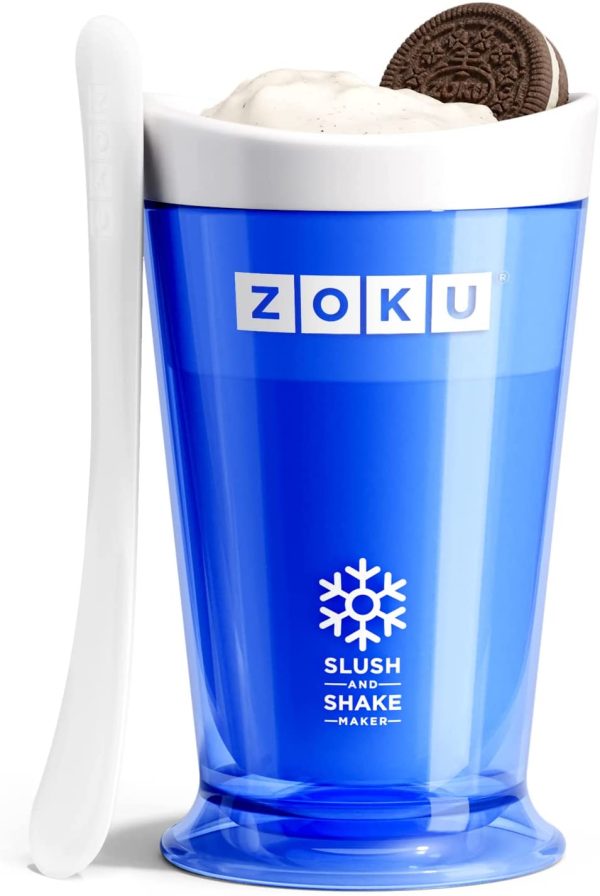 ZOKU Original Slush and Shake Maker, Compact Make and Serve Cup with Freezer Core Creates Single-Serving Smoothies, Slushies and Milkshakes in Minutes, BPA-Free, Blue