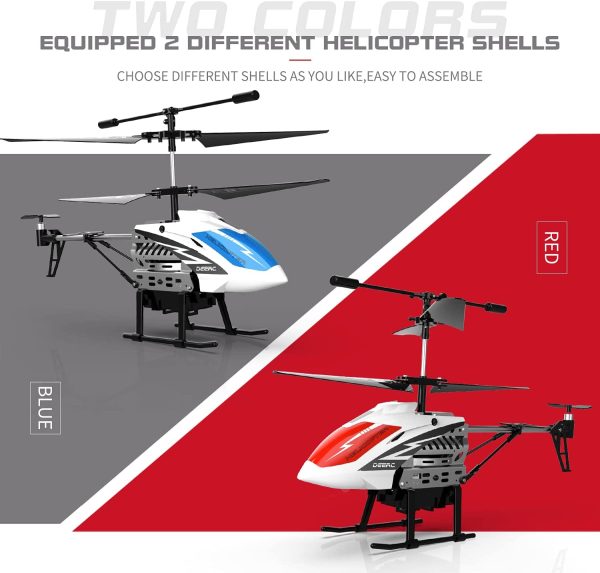 DEERC DE51 Remote Control Helicopter Altitude Hold RC Helicopters with Gyro for Adult Kid Beginner,2.4GHz Aircraft Indoor Flying Toy with 3.5 Channel,High&Low Speed,LED Light,2 Battery for 20 Min Play - Image 2