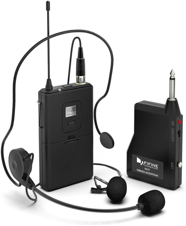 Wireless Microphone System,Fifine Wireless Microphone Set with Headset and Lavalier Lapel Mics, Beltpack Transmitter and Receiver,Ideal for Teaching, Preaching and Public Speaking Applications-K037B - Image 3