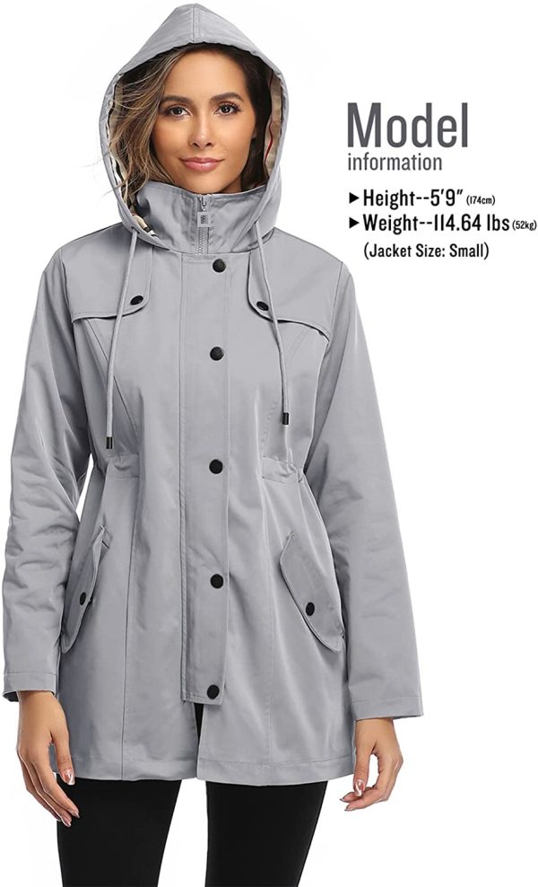 SaphiRose Women's Water-Resistant Raincoat Outdoor Rain Jacket - Image 3