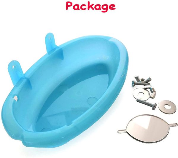 Bird Bath Toy with Mirror for Parrot, Pet Bird Shower Bathing Tub Hanging Budgie Water Food Feeder Bowl Caged Bird Toy for Budgie Parakeet Cockatiel - Image 6