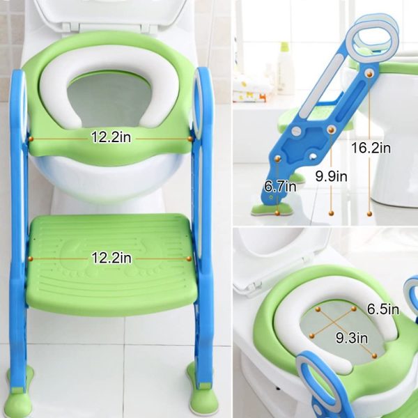 Kids Toddlers Potty Training Seat, ITOY&IGAME Toilet Seat for Potty Training Toilet Training Potty Seat Sturdy Comfortable Built in n-Slip Steps Soft Pad for Baby Boys Girls - Image 2