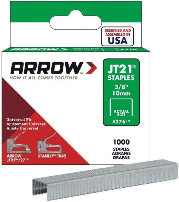 Fastener 276 Genuine JT21/T27 3/8-Inch Staples, 1,000-Pack