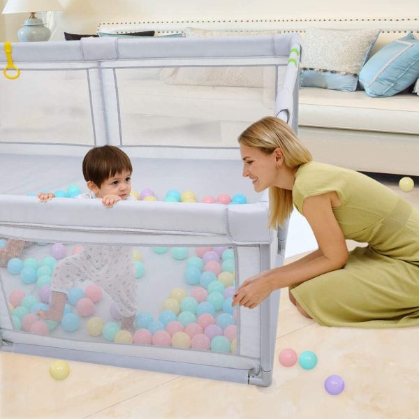 Baby Playpen Extra Large Playyard for Toddler - Reliable Kids Activity Center for Infant, Sturdy Safety Playpen with Thickened Pipes+ Anti-Slip Suckers+ Super Soft Breathable Mesh - Image 7