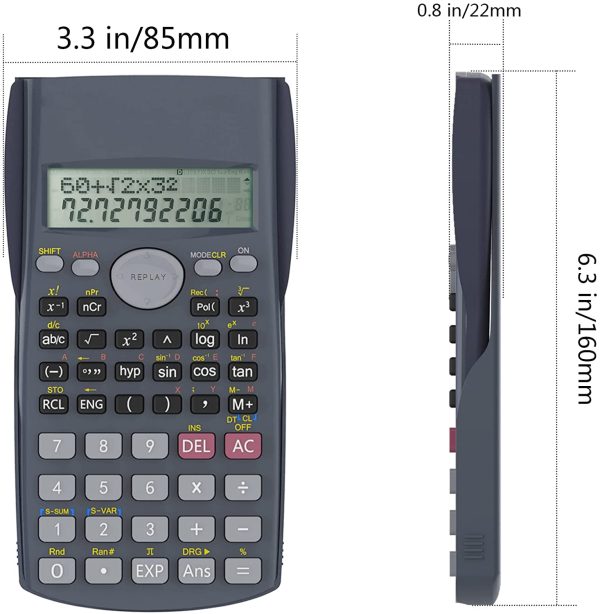 2-Line Engineering Scientific Calculator, Suitable for School and Business, Black - Image 4