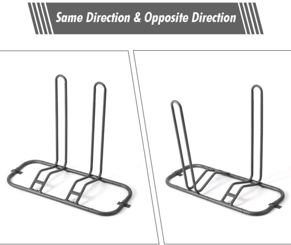 Bike Rack Bicycle Floor Parking Stand for 2 Bikes, Adjustable Dual Purposes Bike Storage Holder for Garage, 2 Extra Floor Anchor Brackets Available, Indoor and Outdoor Use - Image 6