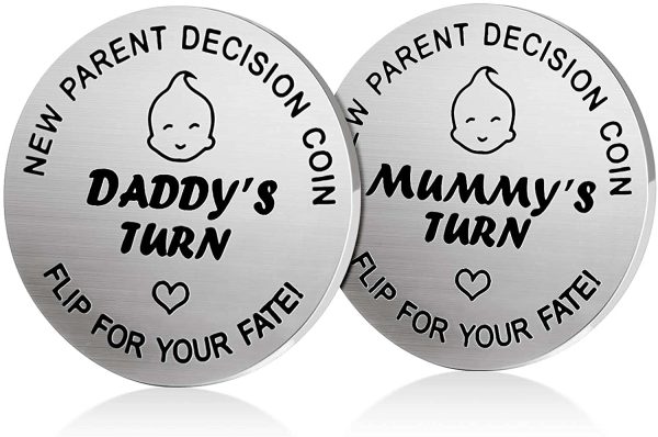 New Dad Mom Gifts Decision Coin,LucBuy Funny Newborn New Baby Gift New Parents Gift Pregnancy Gift for First Time Mummy Daddy,Baby Shower Mothers Fathers Day Christmas Birthday Thanksgiving Gift - Image 7