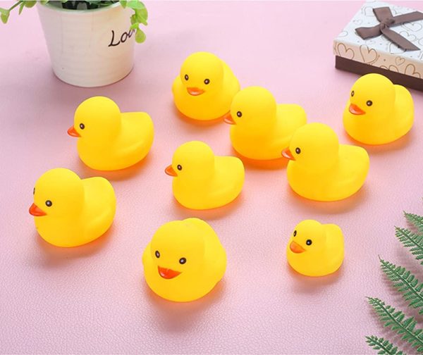 50 PCS Mini Rubber Duck Bath Duck Toys for Toddlers Boys Girls,Squeak and Float Yellow Ducks in Bulk Jeep Ducks Baby Shower Duck Decorations Party Favors (1.6''-50pcs Ducks)