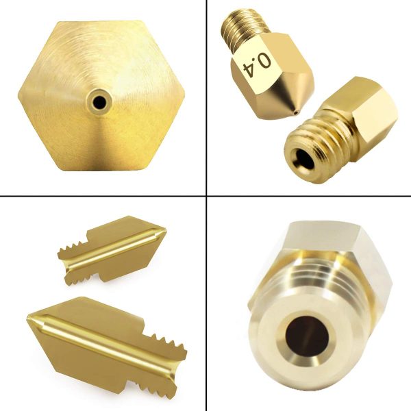 25PCS 0.4mm MK8 3D Printer Extruder Brass Nozzles 3D Print Head for Creality Ender 3 Ender 3 pro Ender 5 CR-10 etc